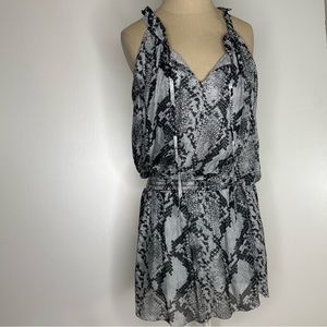 Sofia Snake Print Elastic waist short mini dress. One size fits all.